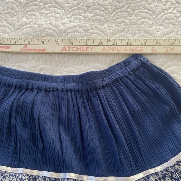 Cathy Daniels Navy and White Floral Tiered Cottagecore Midi Skirt Size Large - Picture 9 of 10